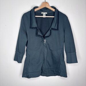 Prairie Underground Organic Crop Zip Up Jacket Green Size M EUC